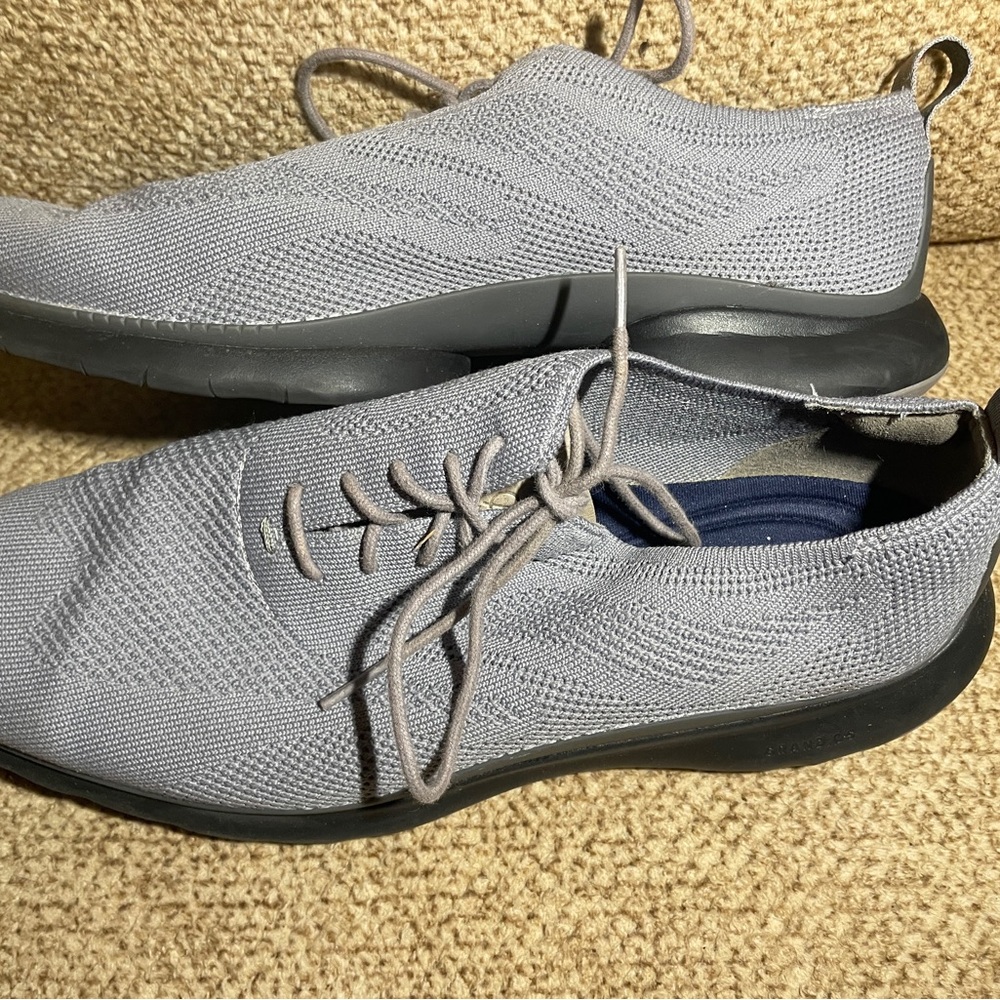 Cole Haan Men's  11.5 ZeroGrand Light Gray Stitchlite Knit Wingtip Oxford C29295